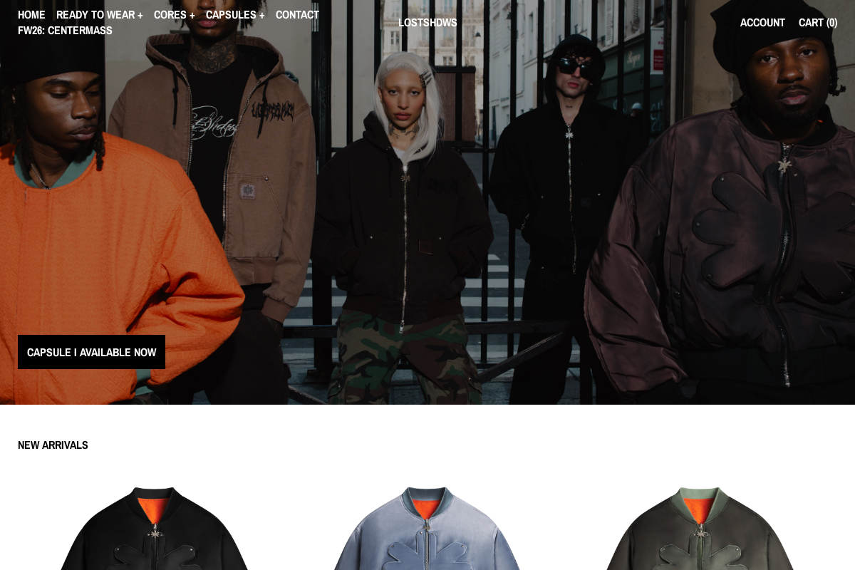 LOSTSHDWS homepage screenshot