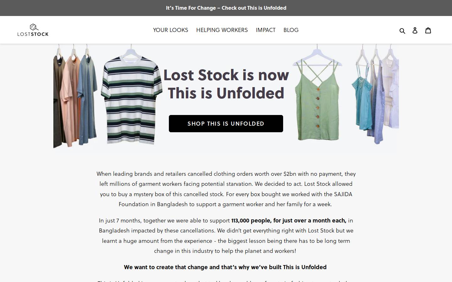 loststock.com homepage screenshot