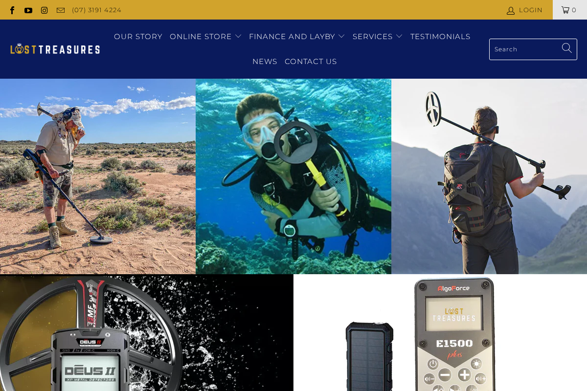 Lost Treasures homepage screenshot