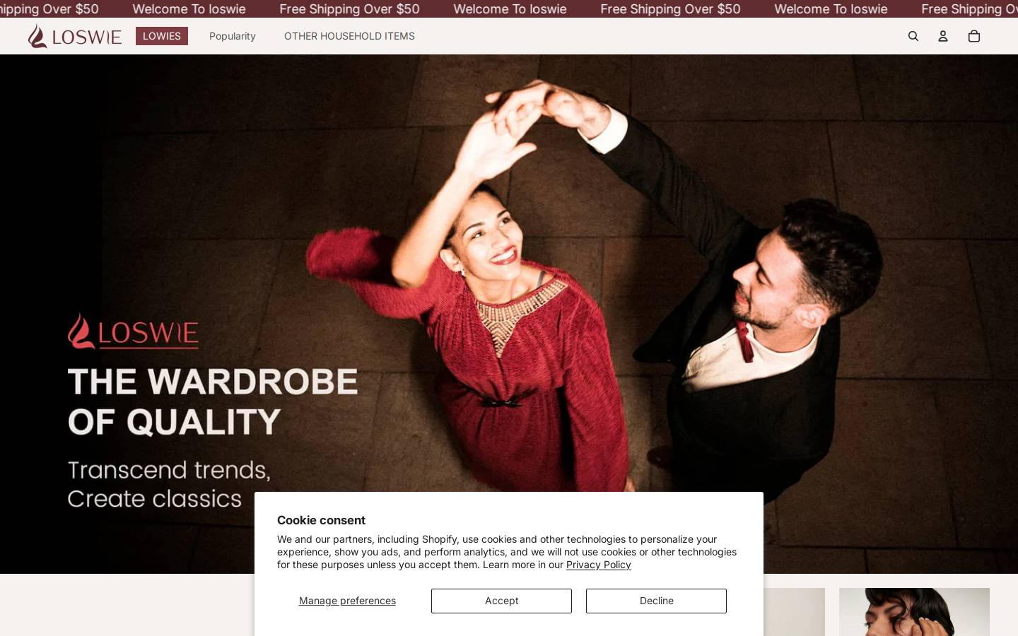 Loswie homepage screenshot