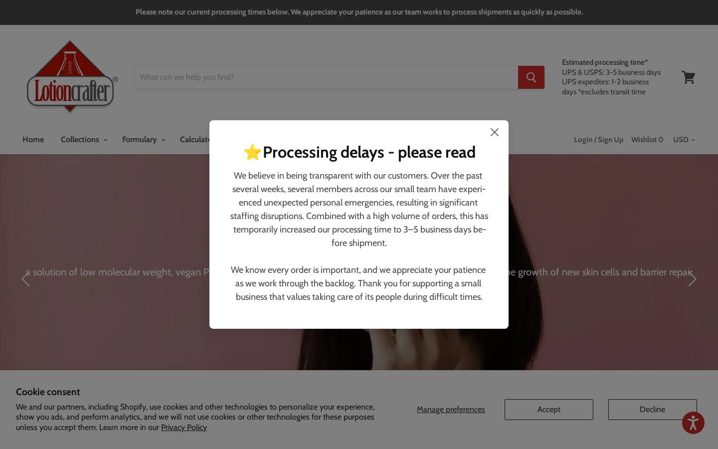 lotioncrafter.com homepage screenshot