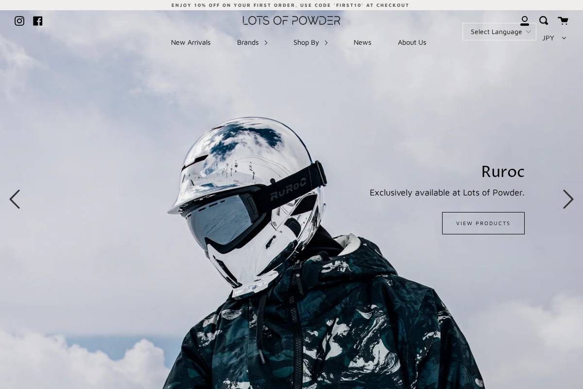 lotsofpowder.com homepage screenshot