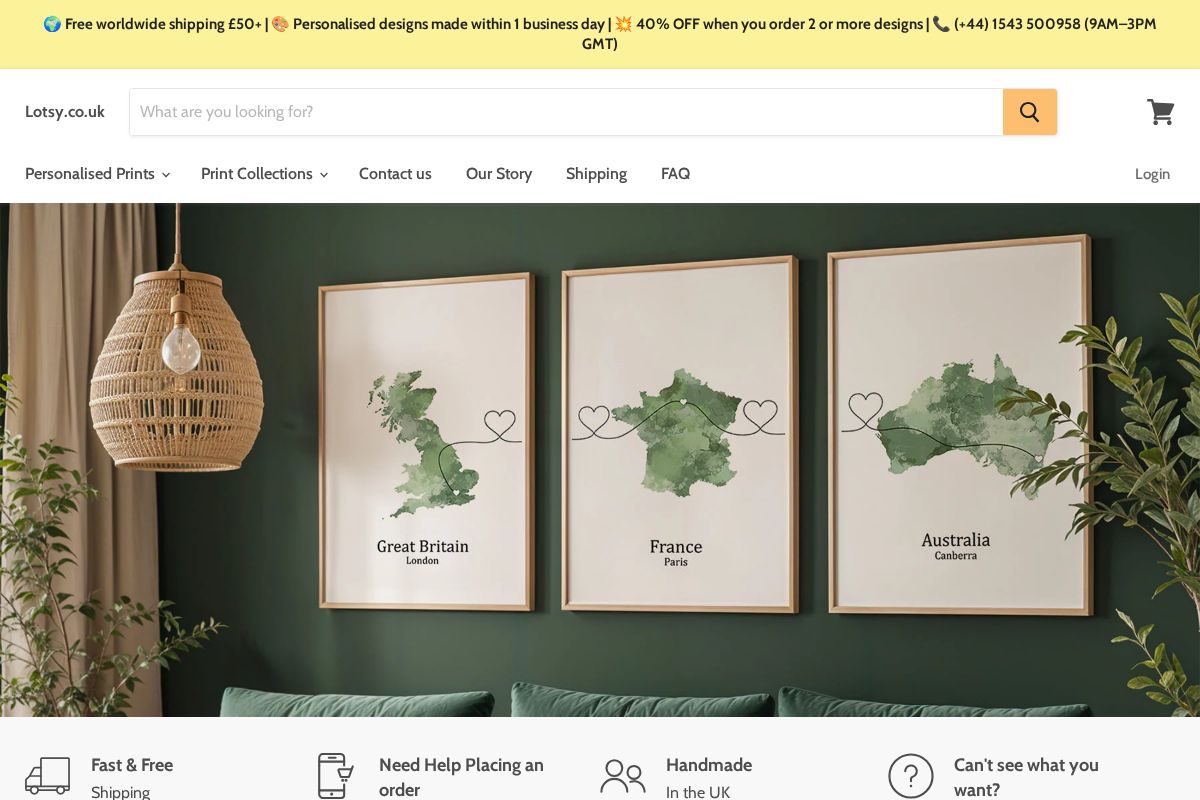 Lotsy homepage screenshot
