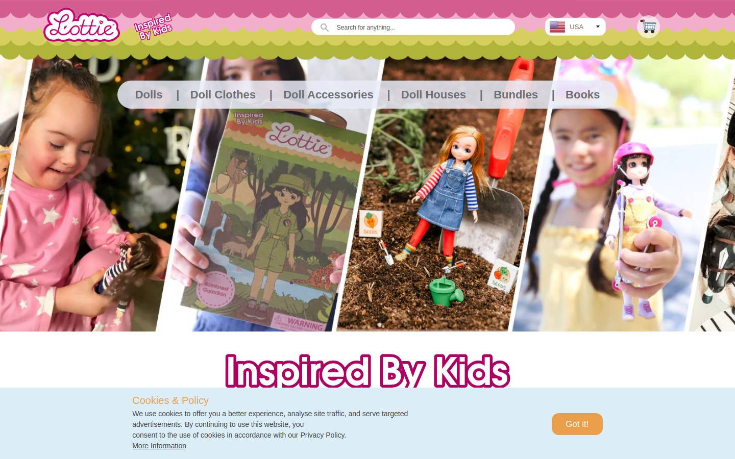 Lottie Dolls homepage screenshot