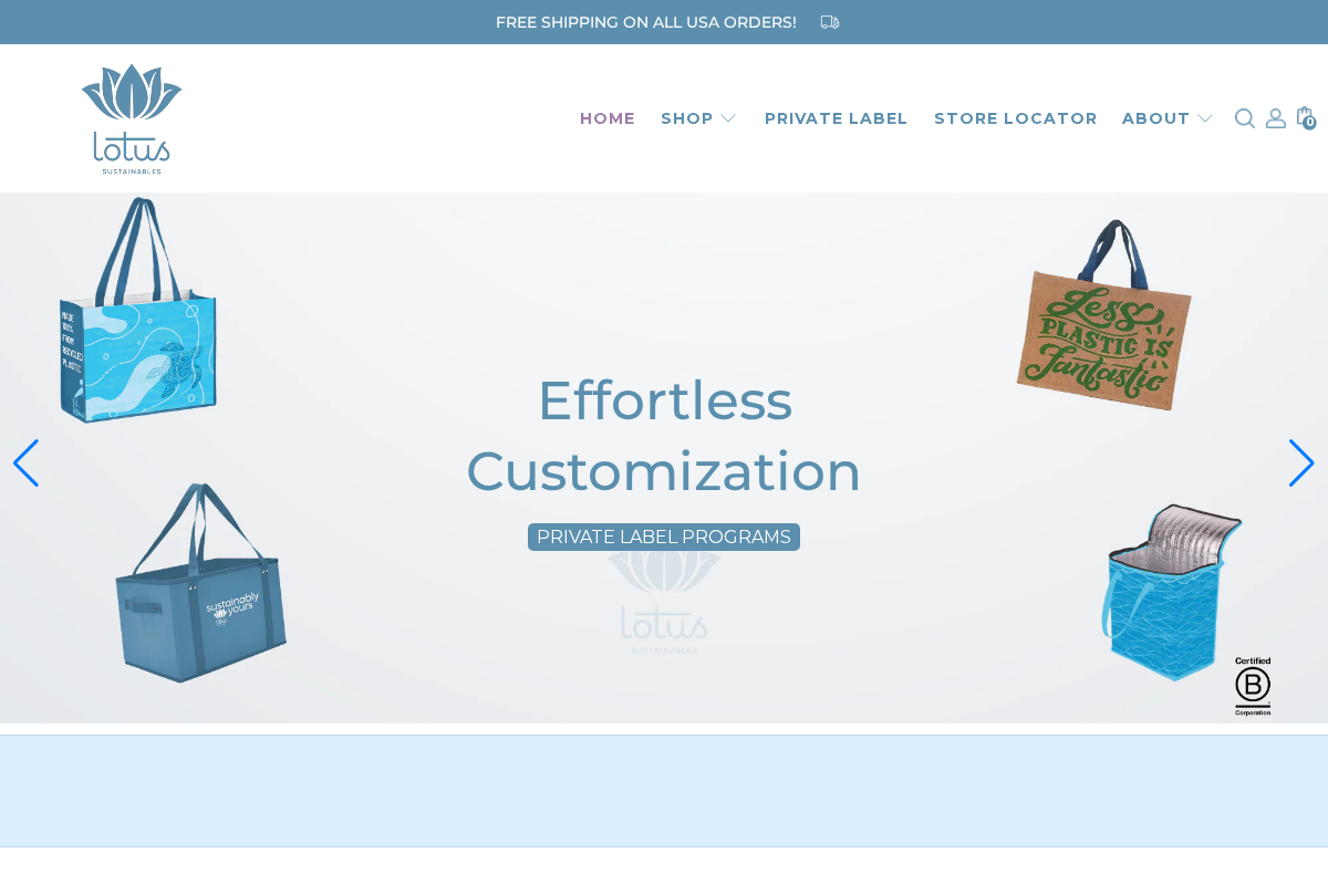 Lotus Sustainables homepage screenshot