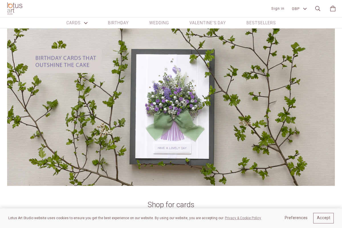 Lotusartstudio homepage screenshot