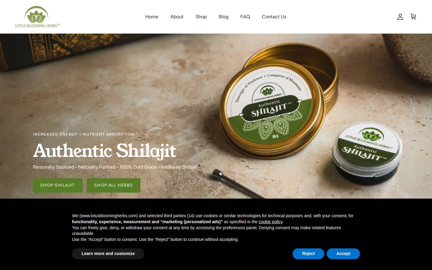 Lotusbloomingherbs homepage screenshot