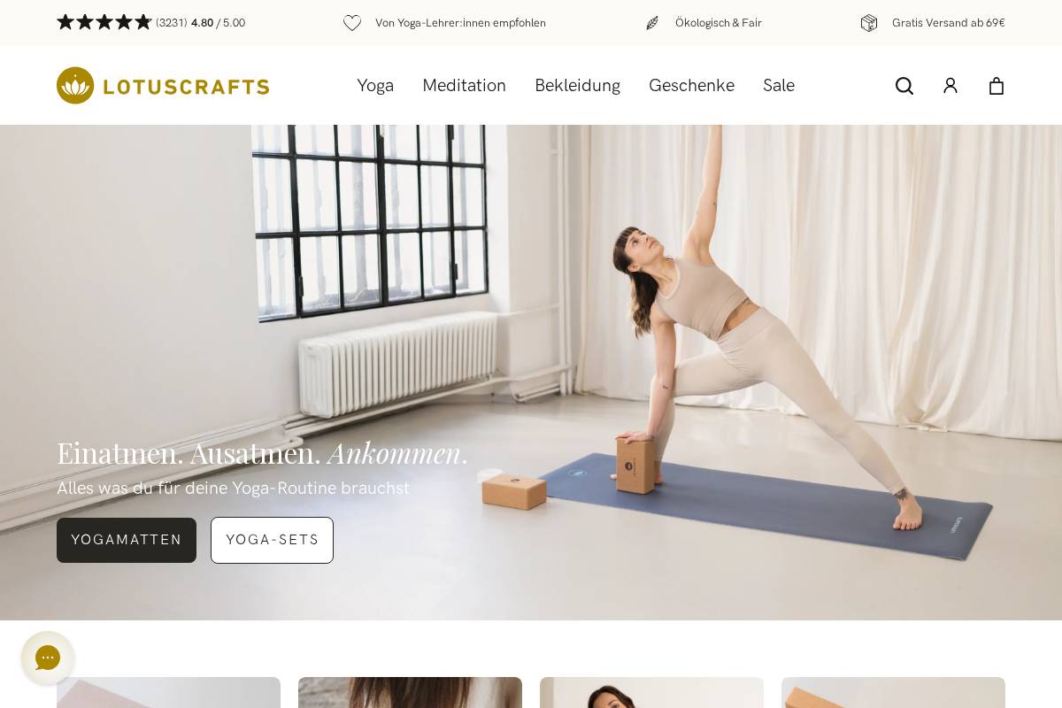 Lotuscrafts homepage screenshot