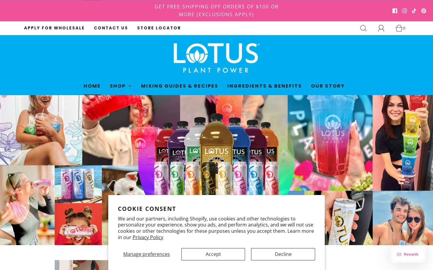 lotusenergydrinks.com homepage screenshot