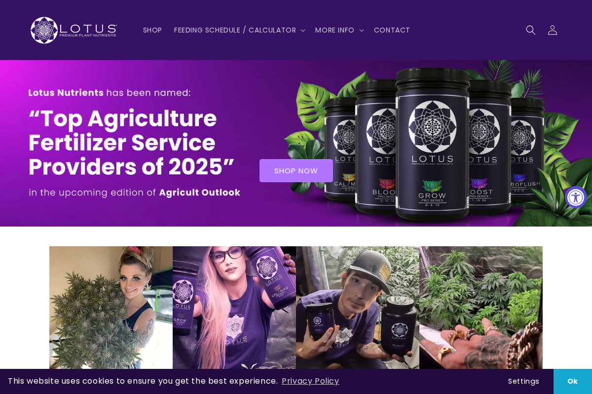 Lotus Nutrients homepage screenshot