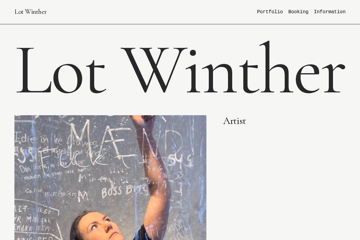 Lot Winther homepage screenshot