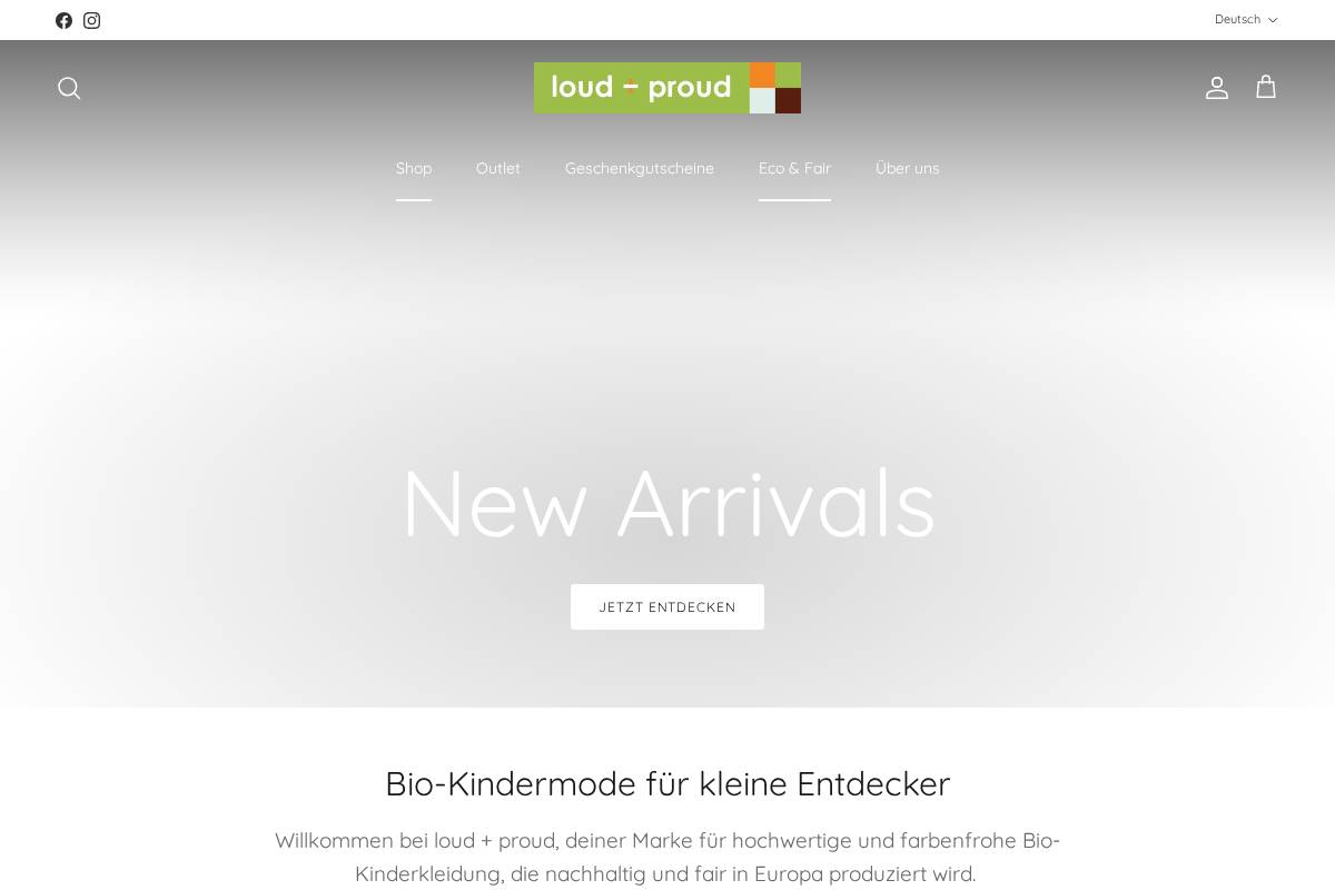loud-proud.com homepage screenshot