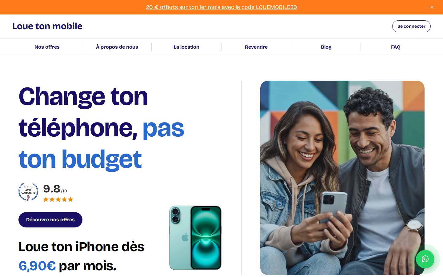 Louetonmobile homepage screenshot
