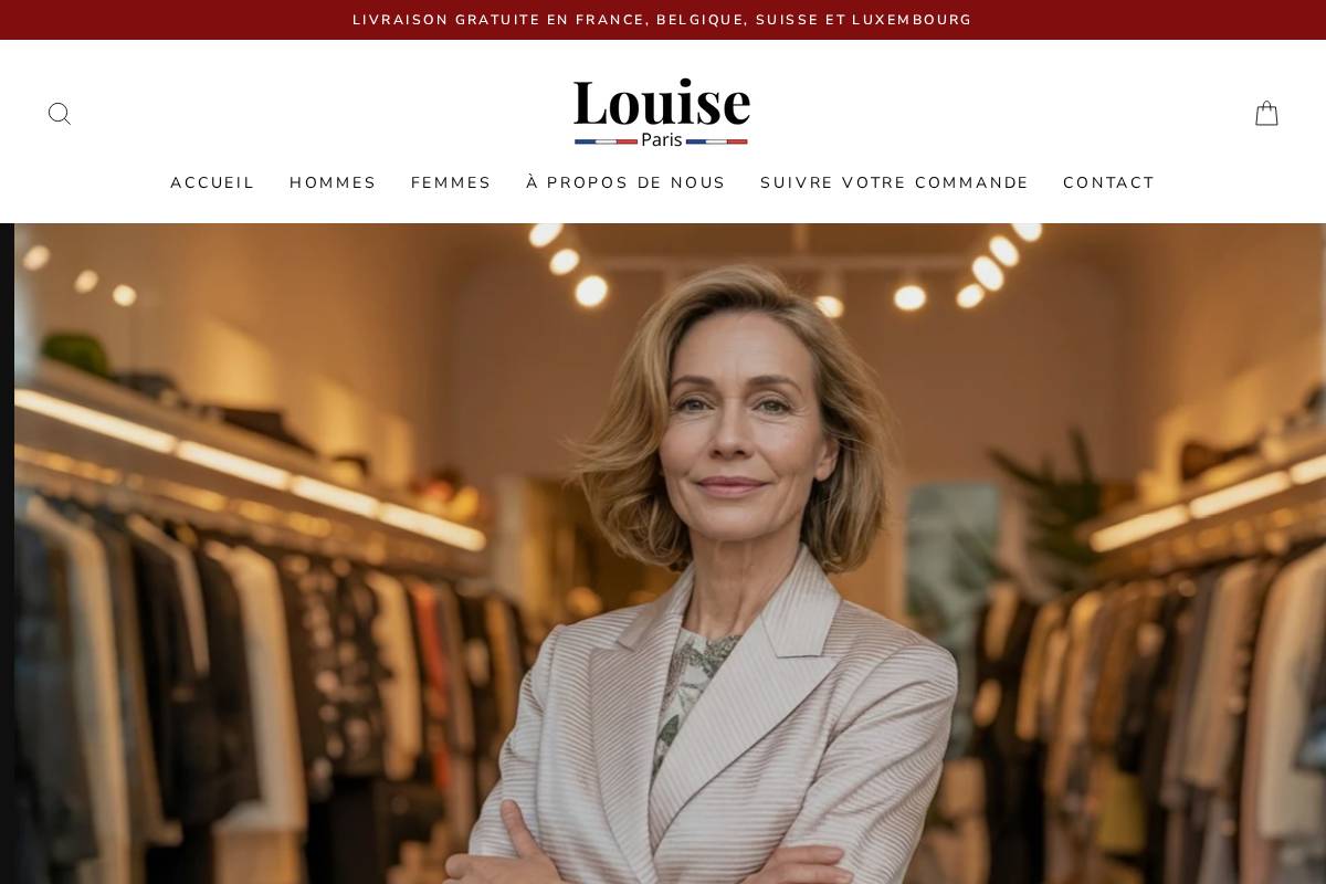 Louise Paris homepage screenshot