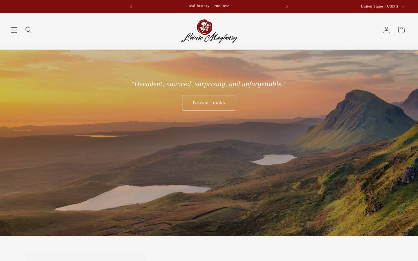louisemayberry.com homepage screenshot