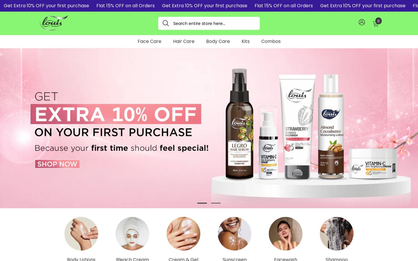 louisherbals.com homepage screenshot