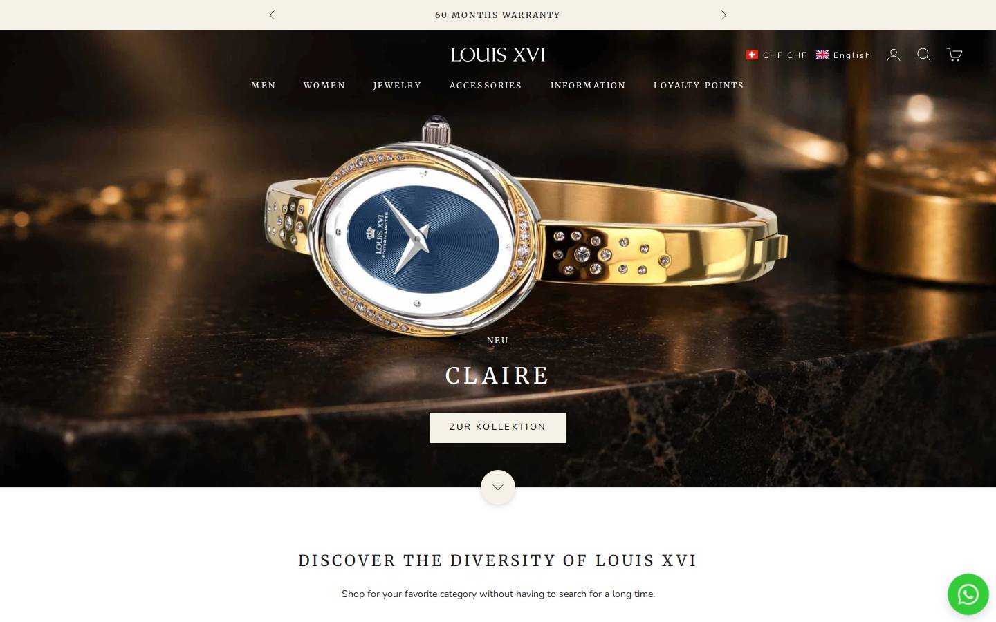 Louis XVI homepage screenshot