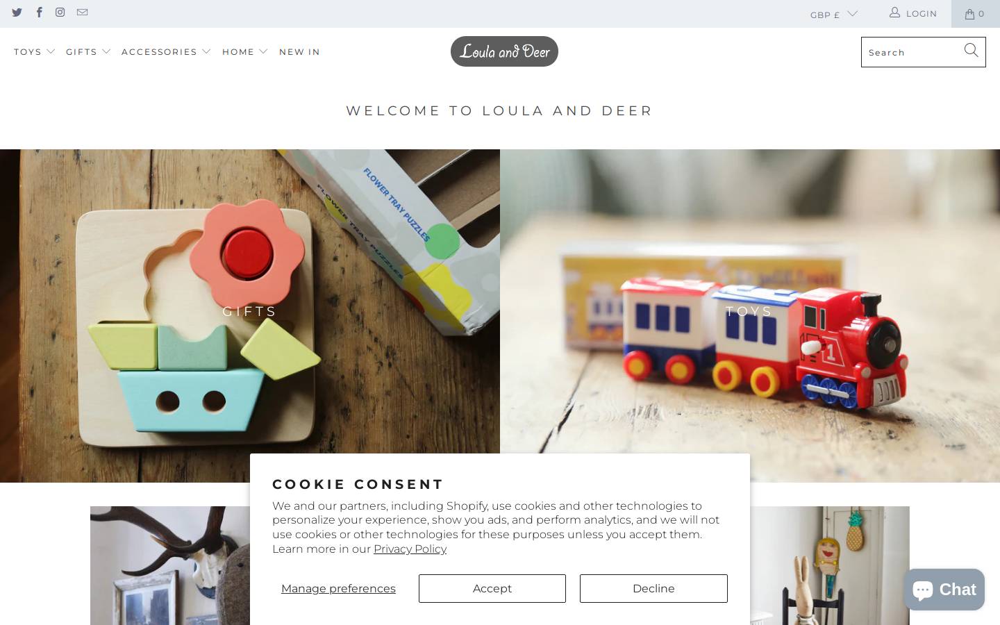 Loulaanddeer homepage screenshot