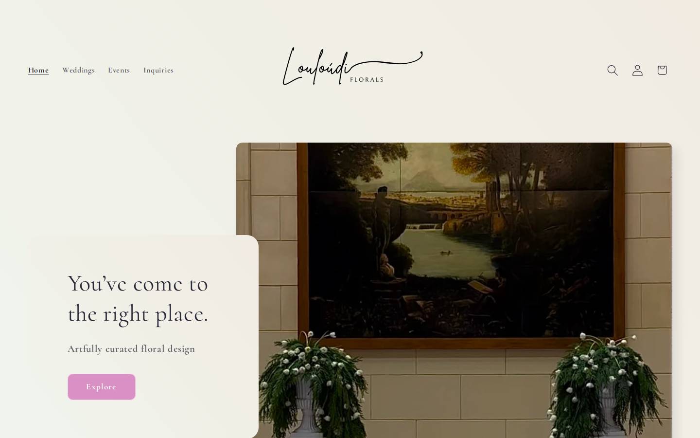 louloudiflorals.com homepage screenshot