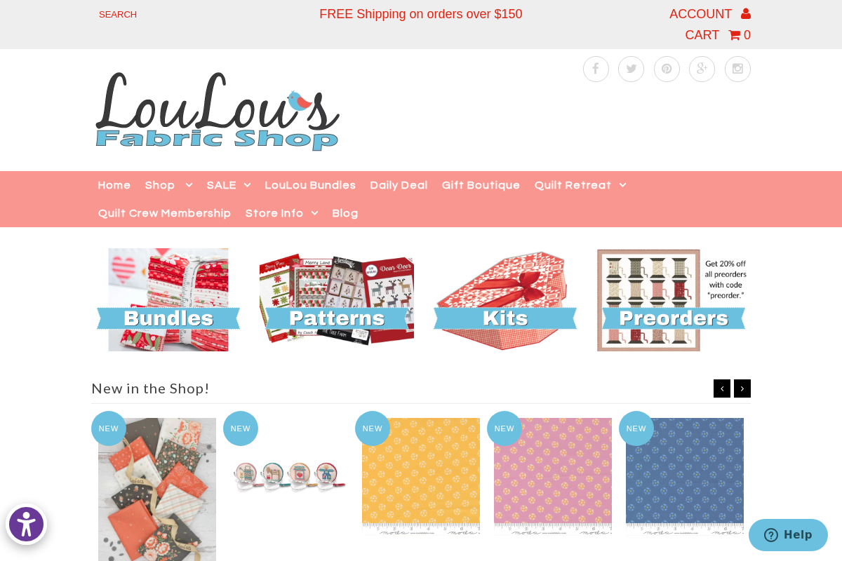 LouLou's Fabric Shop homepage screenshot