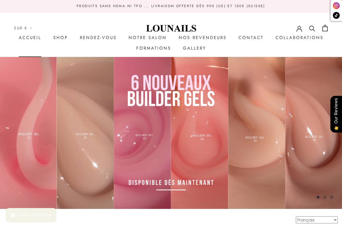 lounails.com homepage screenshot