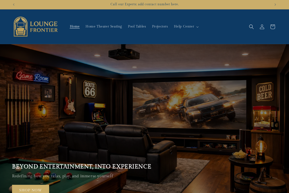 Lounge Frontier homepage screenshot