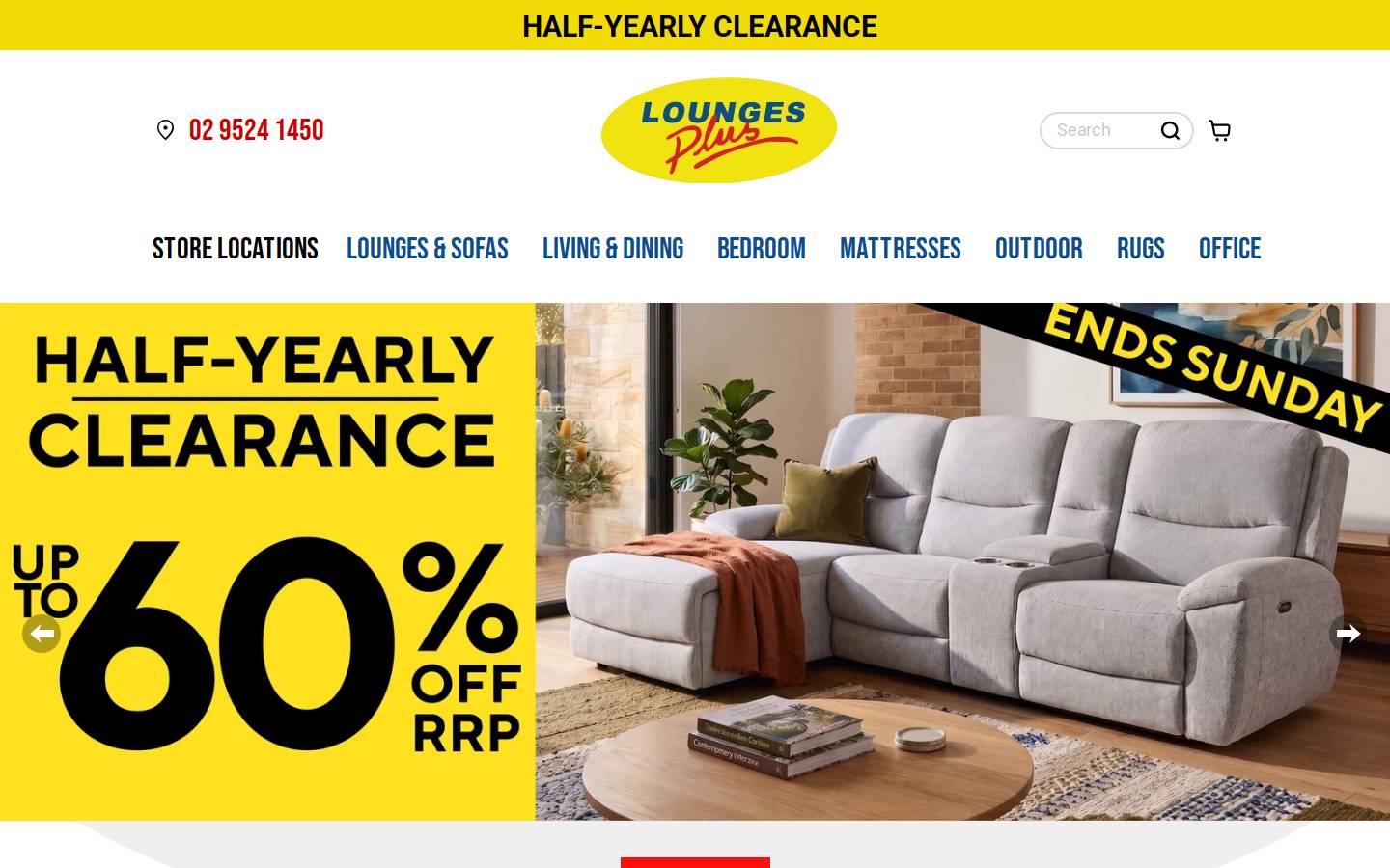 Lounges Plus homepage screenshot