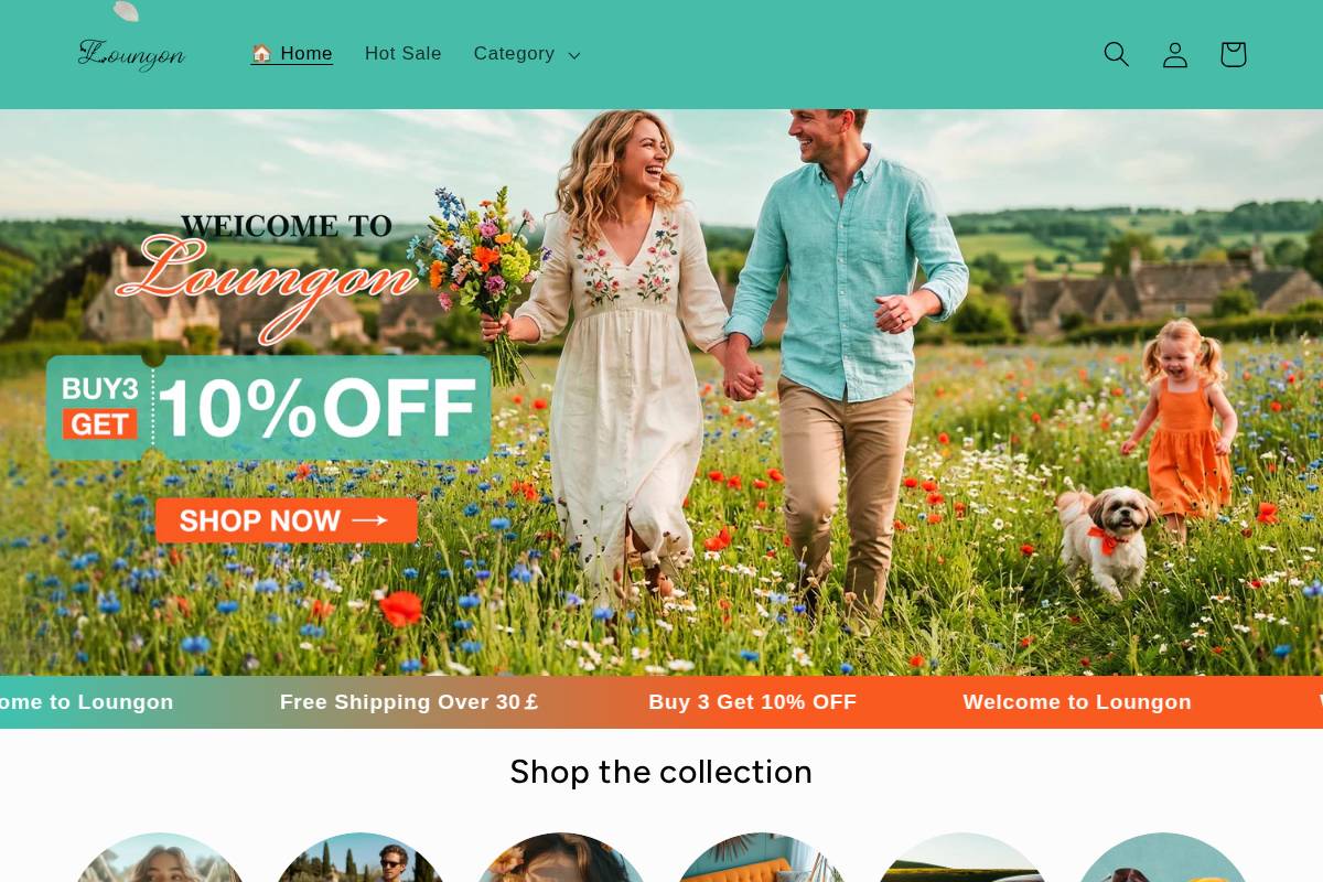 Loungon homepage screenshot