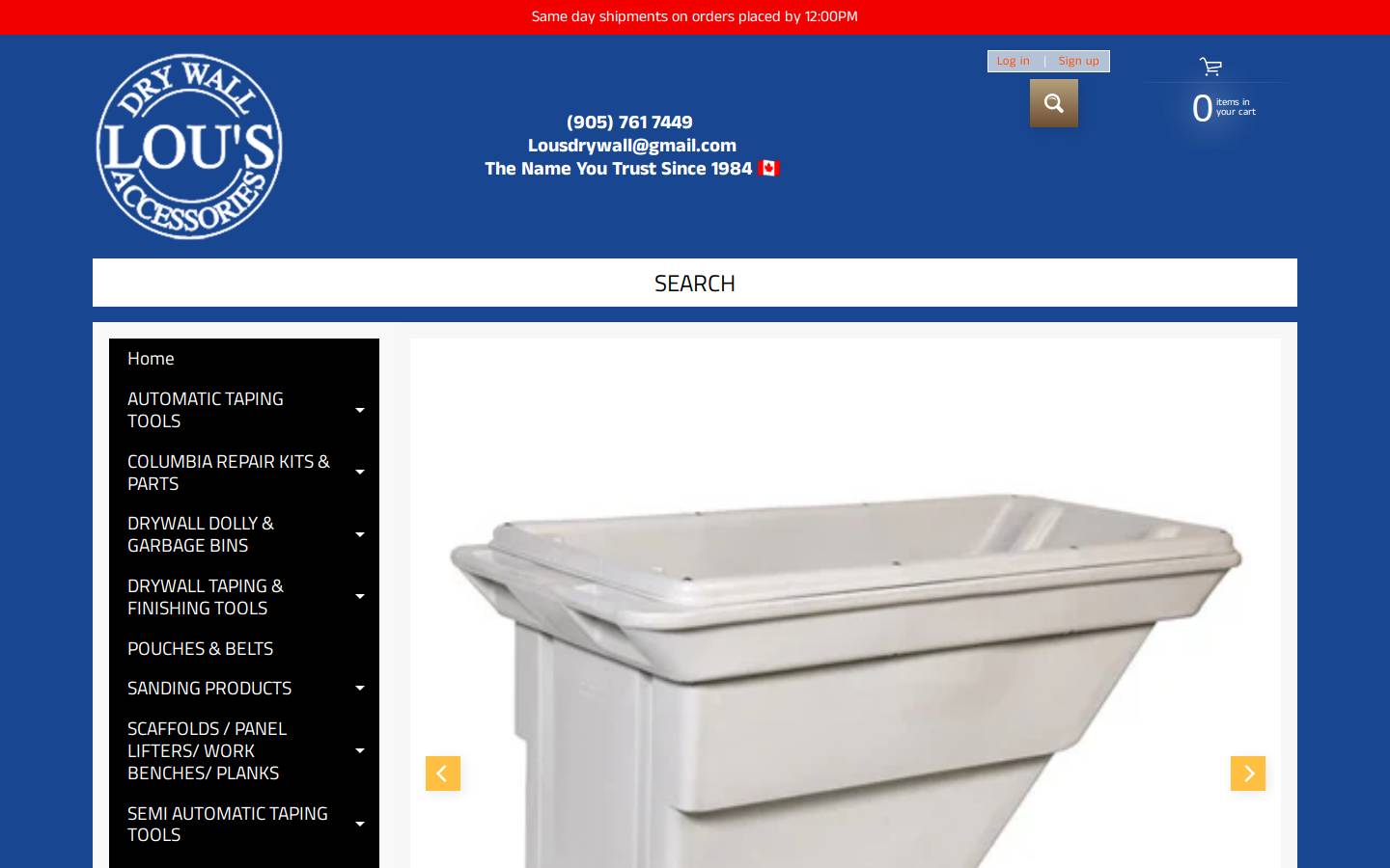 lousdrywallaccessories.ca homepage screenshot