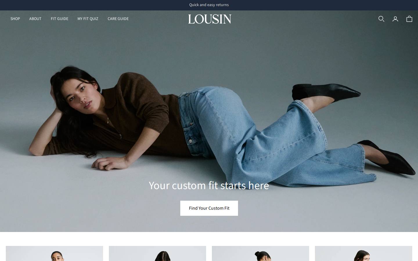 lousinapparel.com homepage screenshot