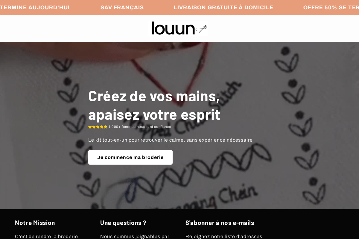 Louun homepage screenshot