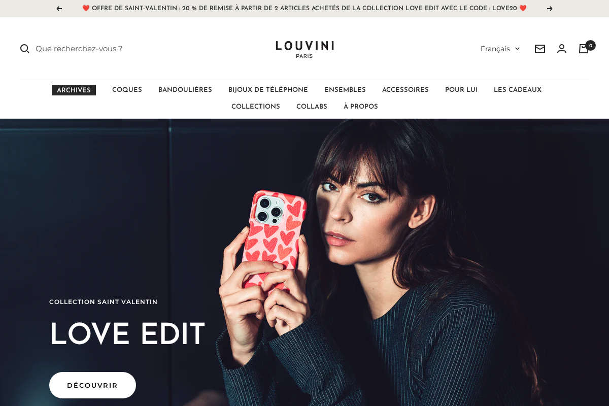 Louvini homepage screenshot