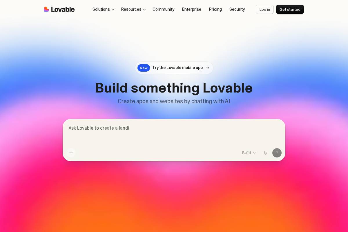 Lovable homepage screenshot