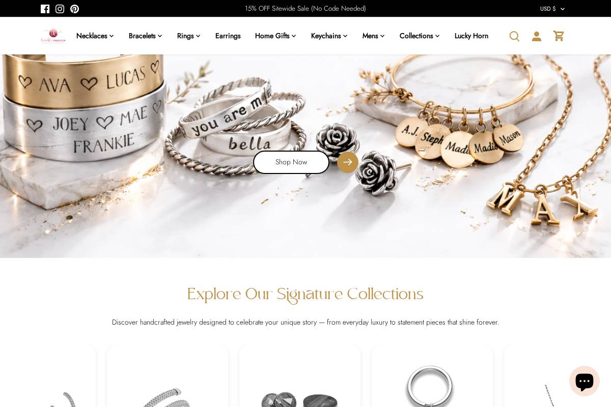 lovablekeepsakegifts.com homepage screenshot