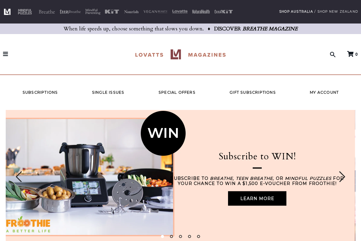 lovattsmagazines.com.au homepage screenshot