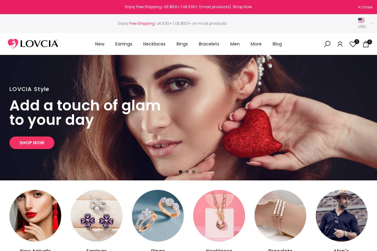 lovcia.com homepage screenshot