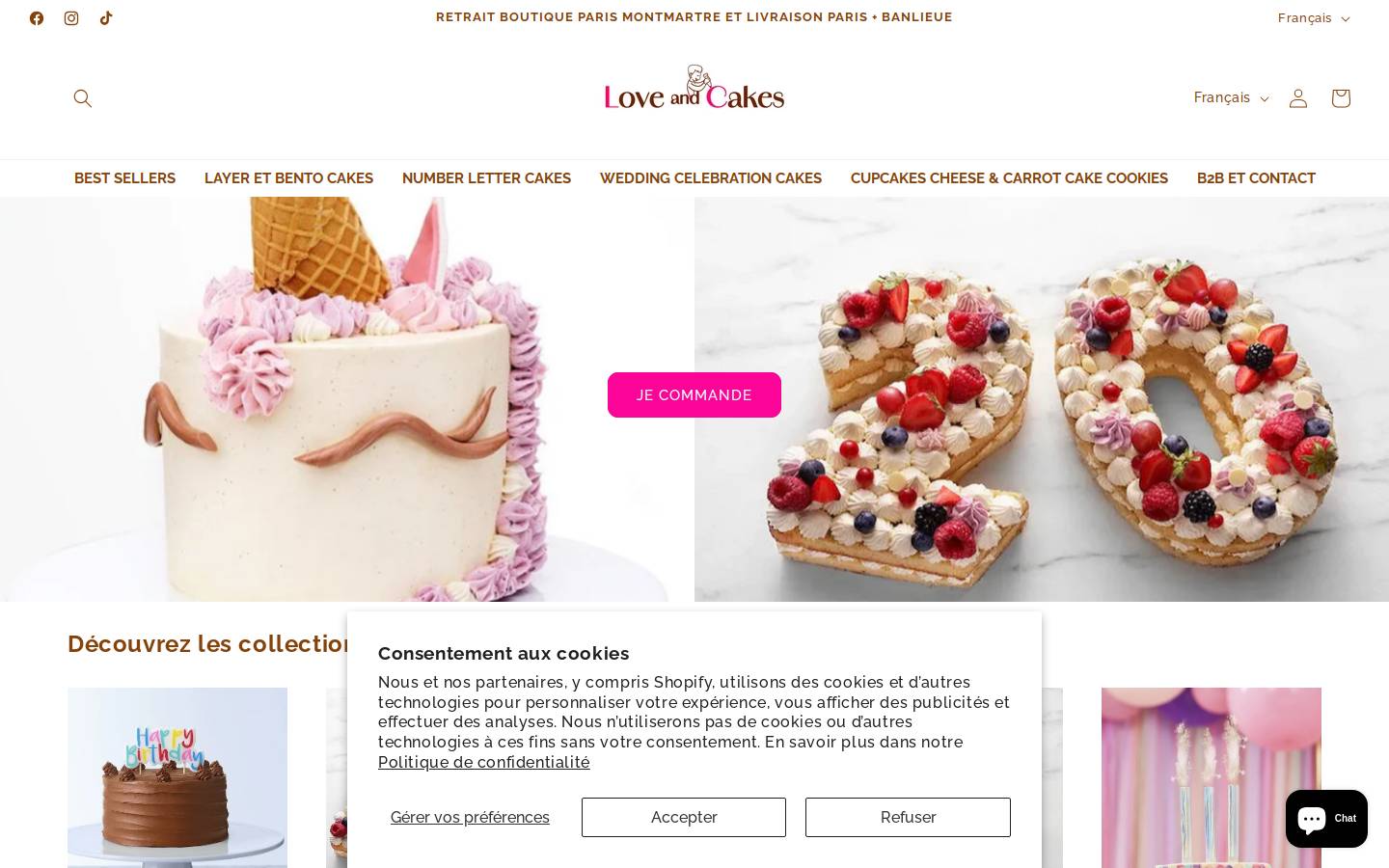 loveandcakes.fr homepage screenshot