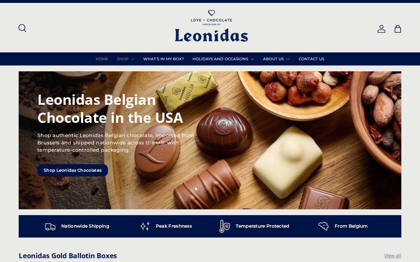 loveandchocolateshop.com homepage screenshot