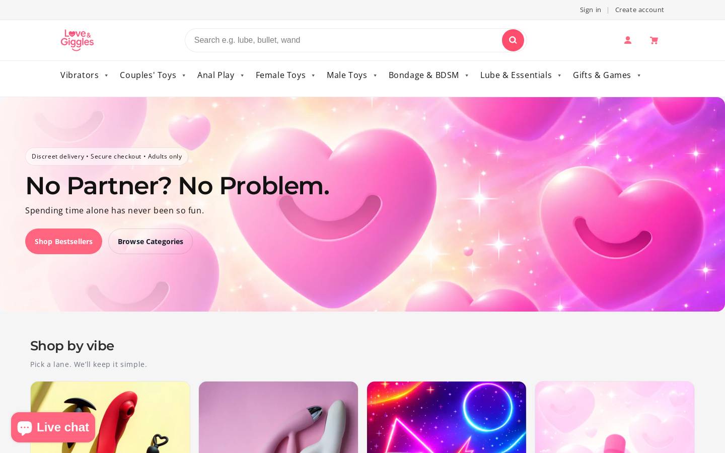 loveandgiggles.co.uk homepage screenshot