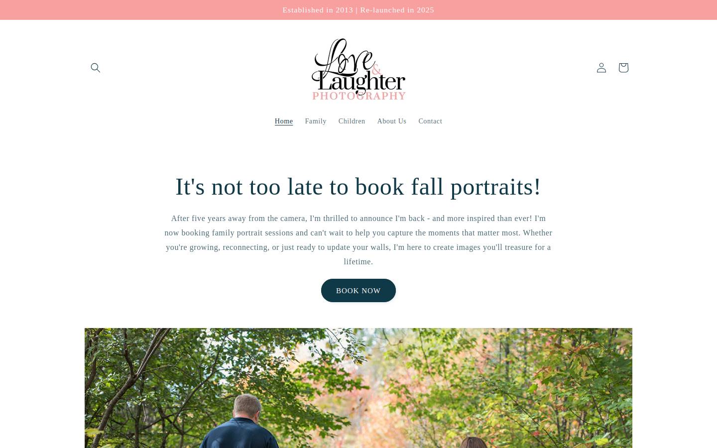 loveandlaughterphotography.ca homepage screenshot