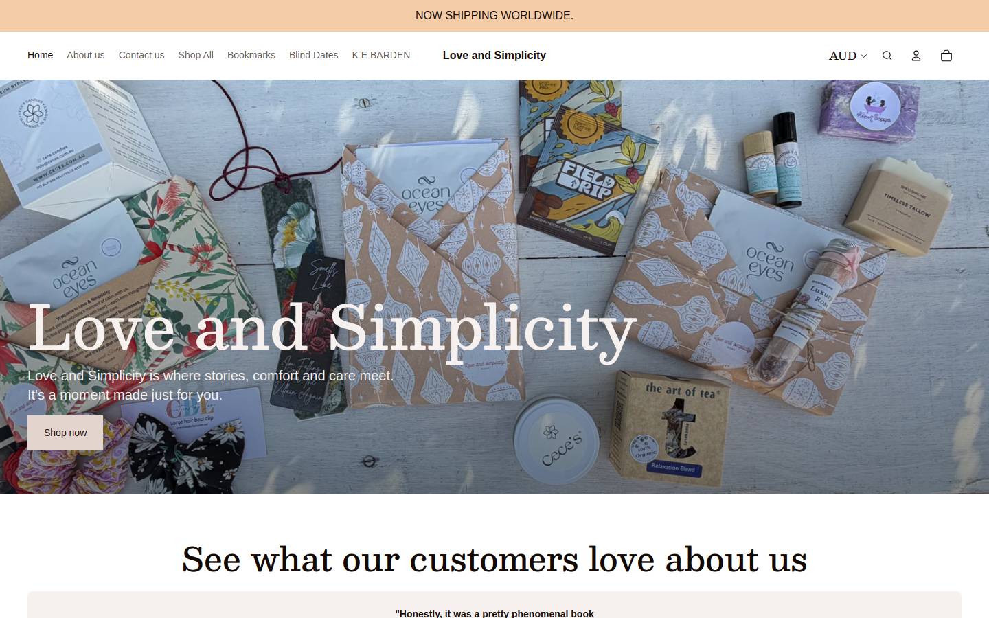 loveandsimplicity.com homepage screenshot