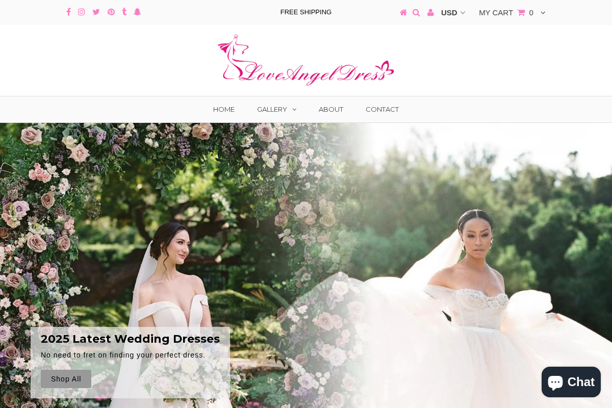 Loveangeldress homepage screenshot