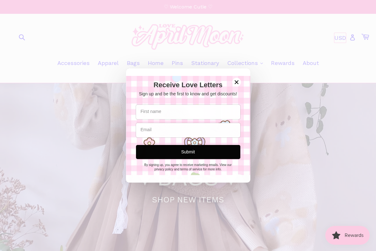 loveaprilmoon.com homepage screenshot