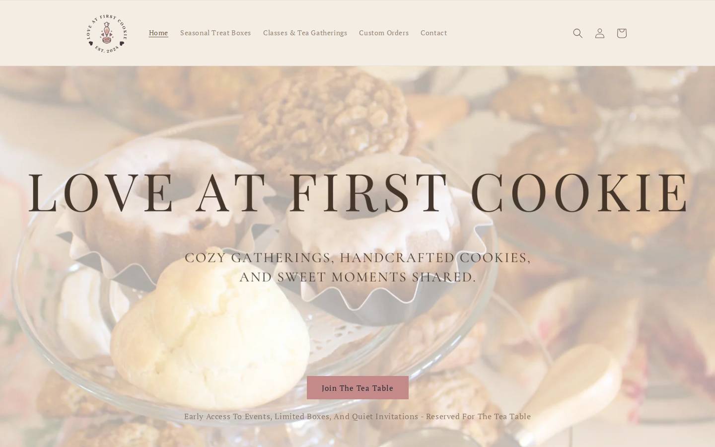 loveatfirstcookie.com homepage screenshot
