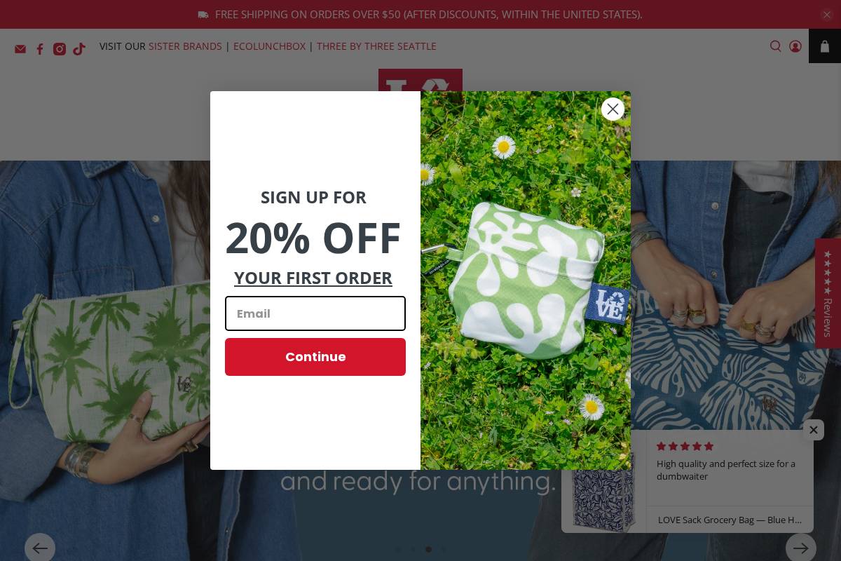 lovebags.com homepage screenshot