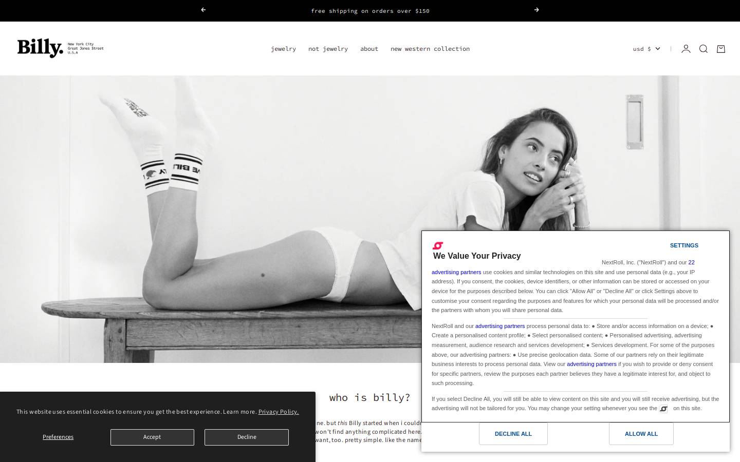 Billy homepage screenshot