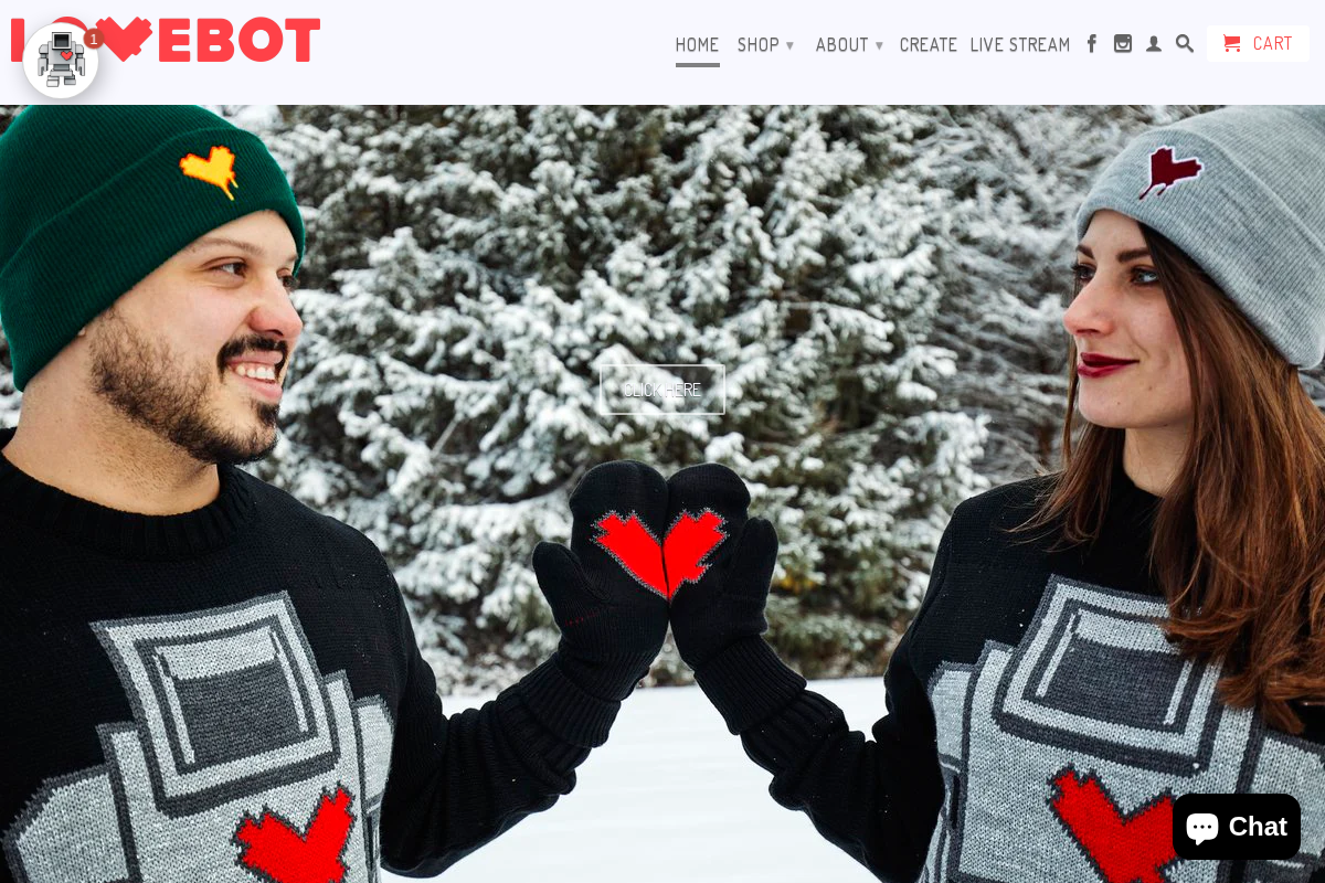 lovebot.com homepage screenshot
