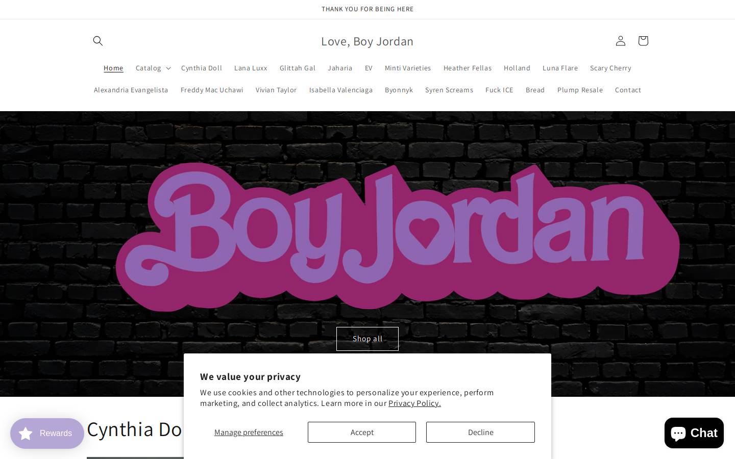loveboyjordan.com homepage screenshot