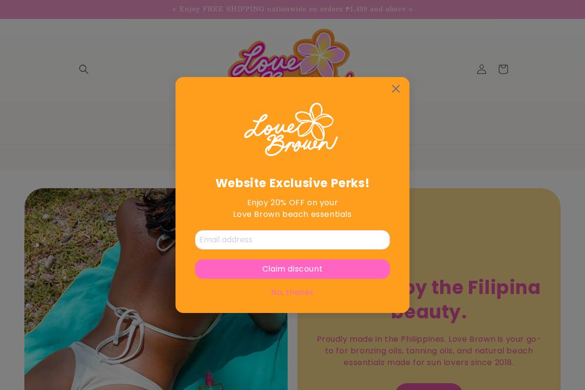 lovebrownph.com homepage screenshot