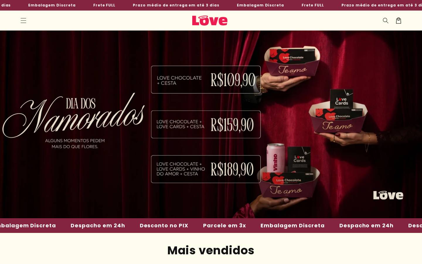 lovechocolate.com.br homepage screenshot